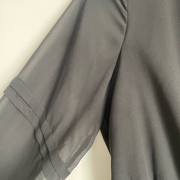 Rusty Dusty black mini dress, sheer black over skirt with sheer puff sleeves - Picture 4 of 8